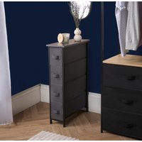OHS Brooklyn 4 Drawer Narrow Fabric Cabinet - Grey