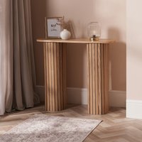 OHS Madison Ribbed Console Table - Light Wood