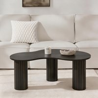 OHS Madison Ribbed Irregular Coffee Table - Black