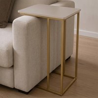 OHS C Shape Side Table - Natural/Gold