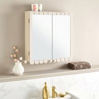 OHS Scalloped Wall Mirror Cabinet - Cream