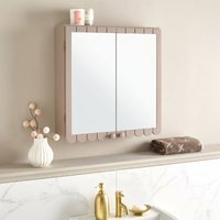OHS Scalloped Wall Mirror Cabinet - Natural