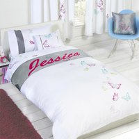 Personalised Butterfly Duvet Cover Set - Jessica, Double