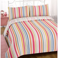 OHS Karla Stripe Duvet Cover Set, Multi - Double