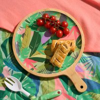 OHS Palm Print Bamboo Picnic Serving Board - Green