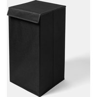 OHS Faux Linen Look Collapsible Laundry Hamper - Black
