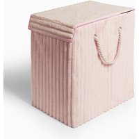 OHS Ribbed Faux Fur Foldable Laundry Basket - Pink