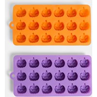 OHS 2 Pack Pumpkin Ice Tray - Orange/Purple