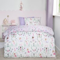 OHS Kids Ballerina Print Reversible Duvet Cover Set, Lilac/White - Single