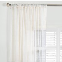OHS Linen Look Slot Top Voile Curtains (Pair) - Natural