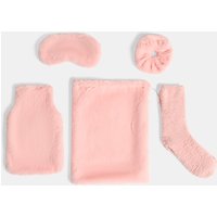 OHS Winter Warmer Cosy Hot Water Bottle Gift Set, Blush - 5PC