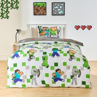 Minecraft Reversible Duvet Set, Grey - Double