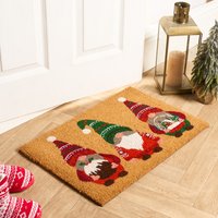 OHS Christmas Gonk Print Coir Mat - Natural