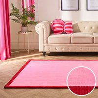OHS Contrast Border Rug, Pink/Red - 120 x 170cm