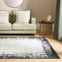 OHS Washable Abstract Printed Rug, Monochrome - 160 x 230cm
