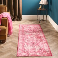 OHS Washable Vintage Printed Runner - Pink