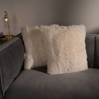OHS 4 Pack Fluffy Cushion Covers, Cream - 45 x 45cm