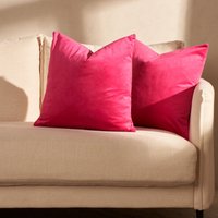 OHS 2 Pack Matte Velvet Cushion Covers - Fuschia