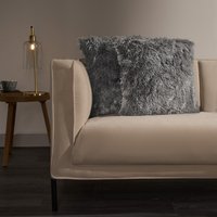 OHS 4 Pack Fluffy Cushion Covers, Silver Grey - With Cushion