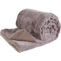 Plush Soft Rabbit Faux Fur Throw Over Sofa Bed Settee Cover 125 x 150cm, Grey