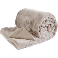 Plush Soft Rabbit Faux Fur Throw Over Sofa Bed Settee Cover 125 x 150cm, Mink
