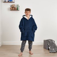 OHS Sherpa Hoodie Blanket, Kids - Navy