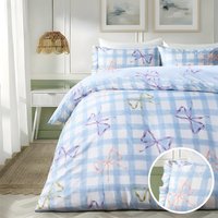 Online Home Shop Enjoy 14% Discount on OHS Bow Print Gingham Duvet Pillowcase Set King