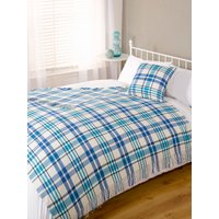 Tartan Check Throw Blanket, Blue - 150 x 200cm