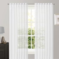 OHS Sheer Voile Curtains, Silver - 140 x 226cm (55 x 89")"
