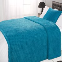 Luxury Waffle Double Throw -Teal