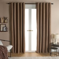 OHS Bouclé Eyelet Blackout Curtains, Natural - 66 x 90in