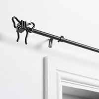 OHS 16mm Extendable Bow Curtain Pole, Black - 120-220cm
