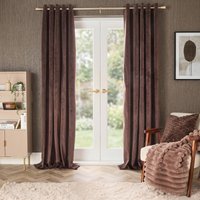 OHS Thermal Velvet Eyelet Curtains, Chocolate - 66 x 90in