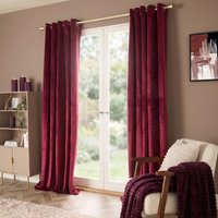 OHS Thermal Velvet Eyelet Curtains, Berry - 90 x 90in