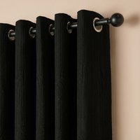OHS Embossed Arches Eyelet Curtains, Black - 90 x 90in