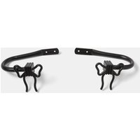 OHS 2 Pack Bow Curtain Rod Tie Backs - Black