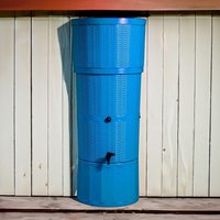 150L Rattan Wicker Effect Polybutt Water Butt - Blue Polytank