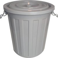 18L Grey Plastic Bin & Lid
