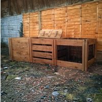 1900 Litre Blackdown Range Triple Mix Wooden Composter with Lids Brown
