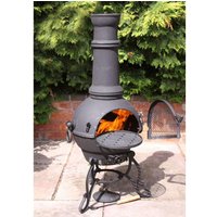 Toledo Large Cast Iron Chimenea in Black Gardeco