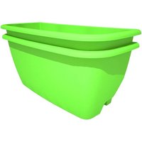 Rainwater Terrace 2 Pack Planter Kit - Bright Green (2 Planters & 2 Capillary Mats)