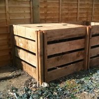 600 Litre Blackdown Range Single Slotted Wooden Composter with Lid Brown