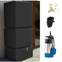 825L Vertical Slim Line Rainwater Tank in Black MDPE (Medium Density Polyethylene)