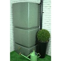 825L Vertical Slim Line Rainwater Tank in Marble Green