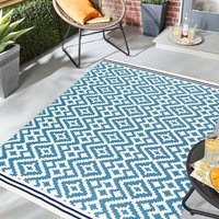 Origins Aztec Blue/Navy 150 x 80cm Recycled Rug Blue