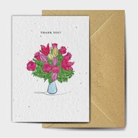 A6 Plantable Thank You Card - Bunch of Flowers Plantable Seed Paper The Seed Card Co