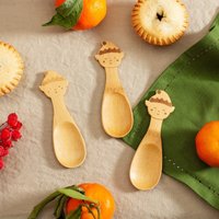 Set of 3 Eco Friendly Bamboo Elf Spoons Natural Wood 100% planet-friendly bamboo Sass & Belle