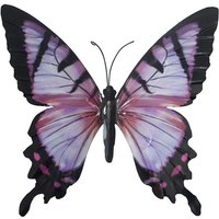 Large Metal Butterfly Pink and Black Garden Ornament