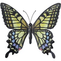 Large Metal Butterfly Yellow and Black Garden Ornament