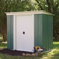 Rowlinson 6 x 4 Greenvale Metal Pent Shed With Floor Green